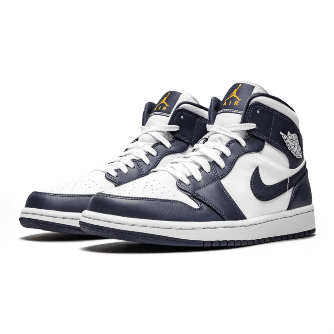 Air Jordan 1 Mid 'White Metallic Gold Obsidian'