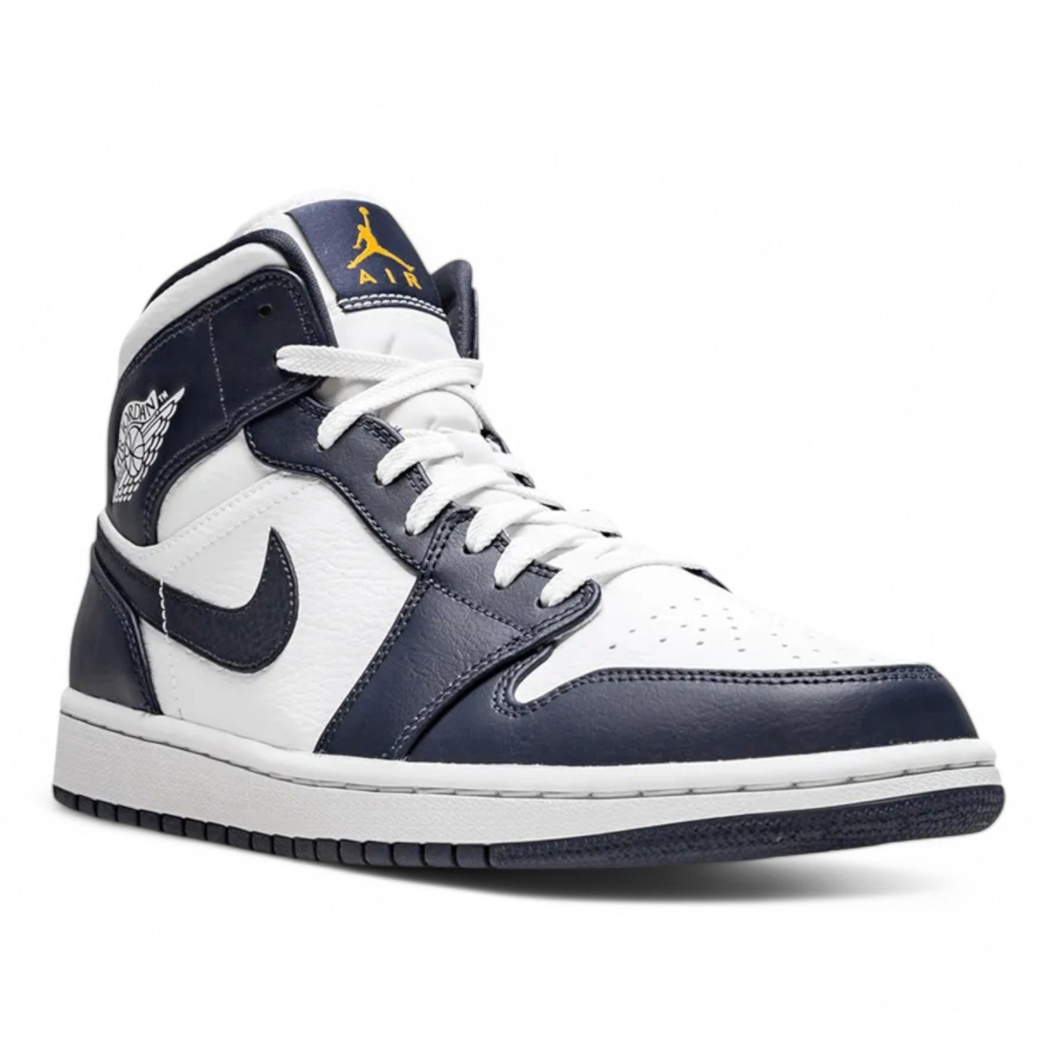 Air Jordan 1 Mid 'White Metallic Gold Obsidian'
