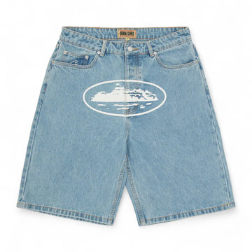 Corteiz Alcatraz Baggy Shorts Washed Blue