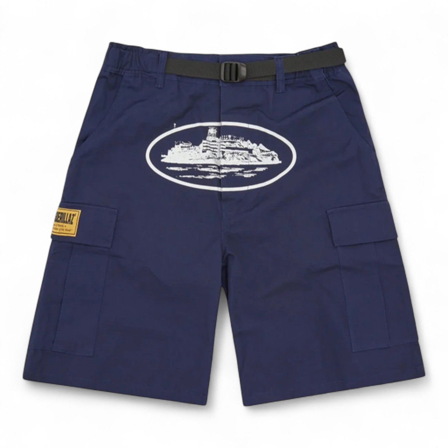 Corteiz Alcatraz Cargo Shorts - Navy