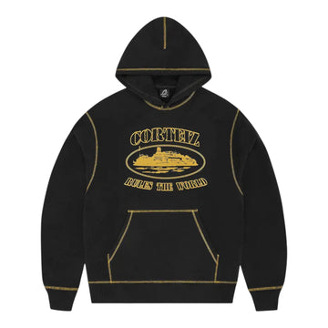 Corteiz Alcatraz Contrast Hoodie - Black/Yellow
