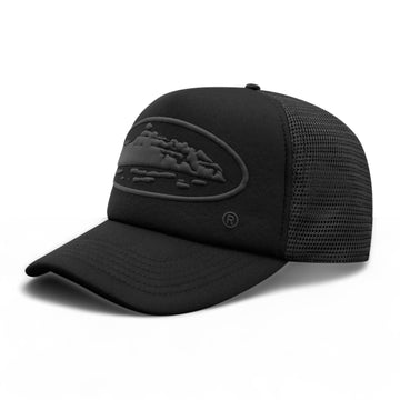 Corteiz Alcatraz Puff Print Trucker Hat - Triple Black
