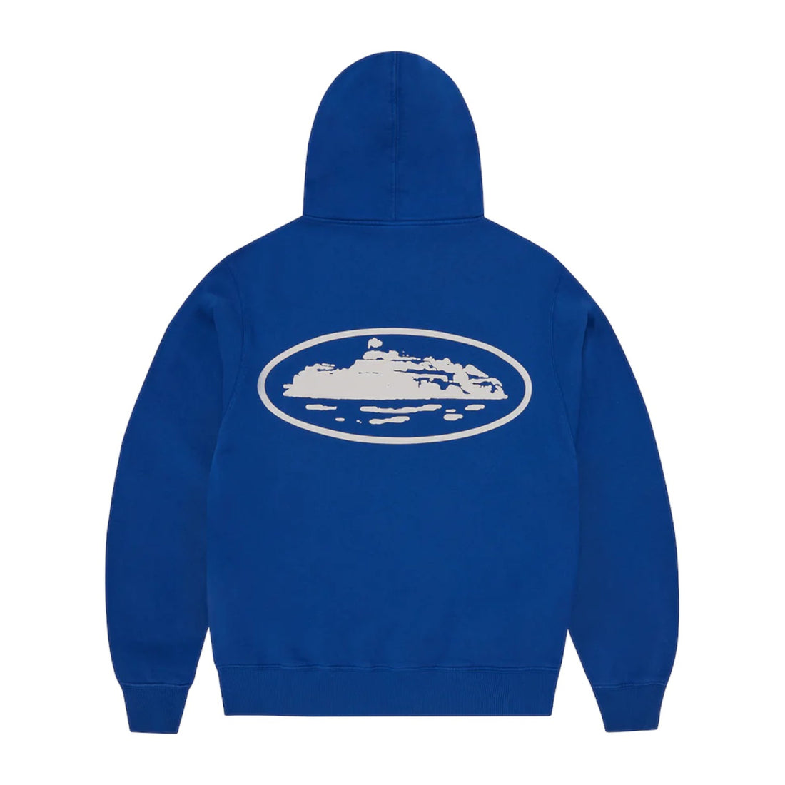 Corteiz Island Puff Print Zip Hoodie - Washed Royale