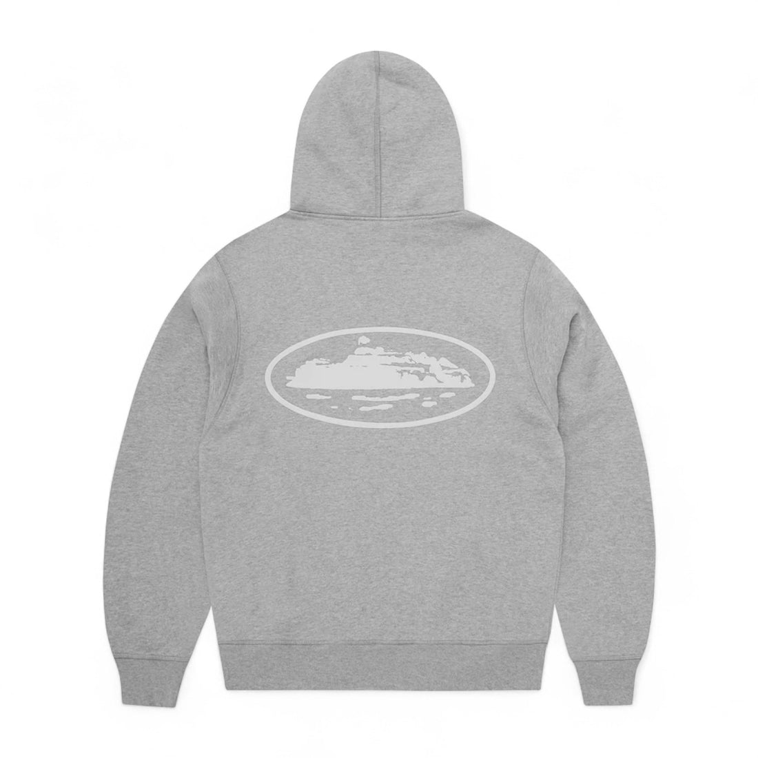 Corteiz Island Puff Print Zip Hoodie - Heather Grey