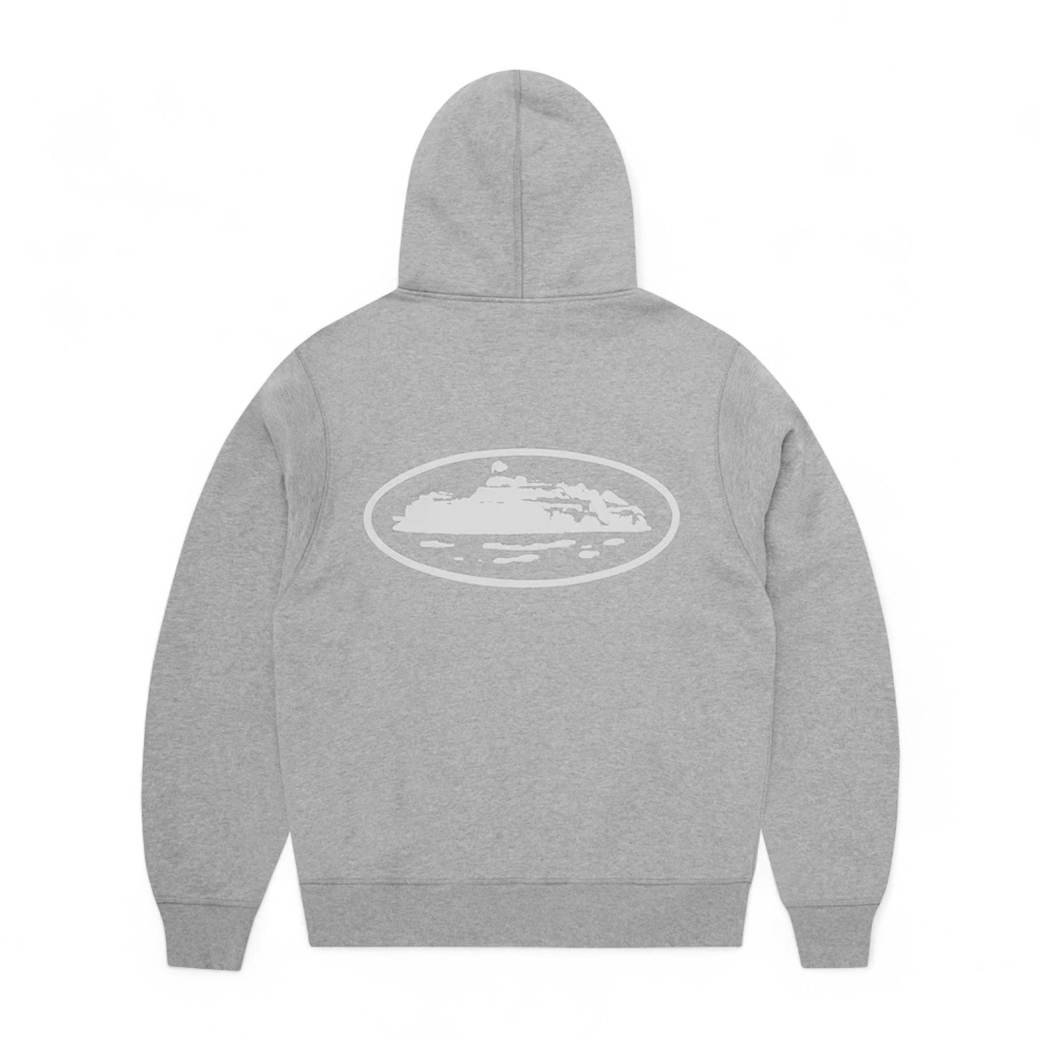 Corteiz Island Puff Print Zip Hoodie - Heather Grey