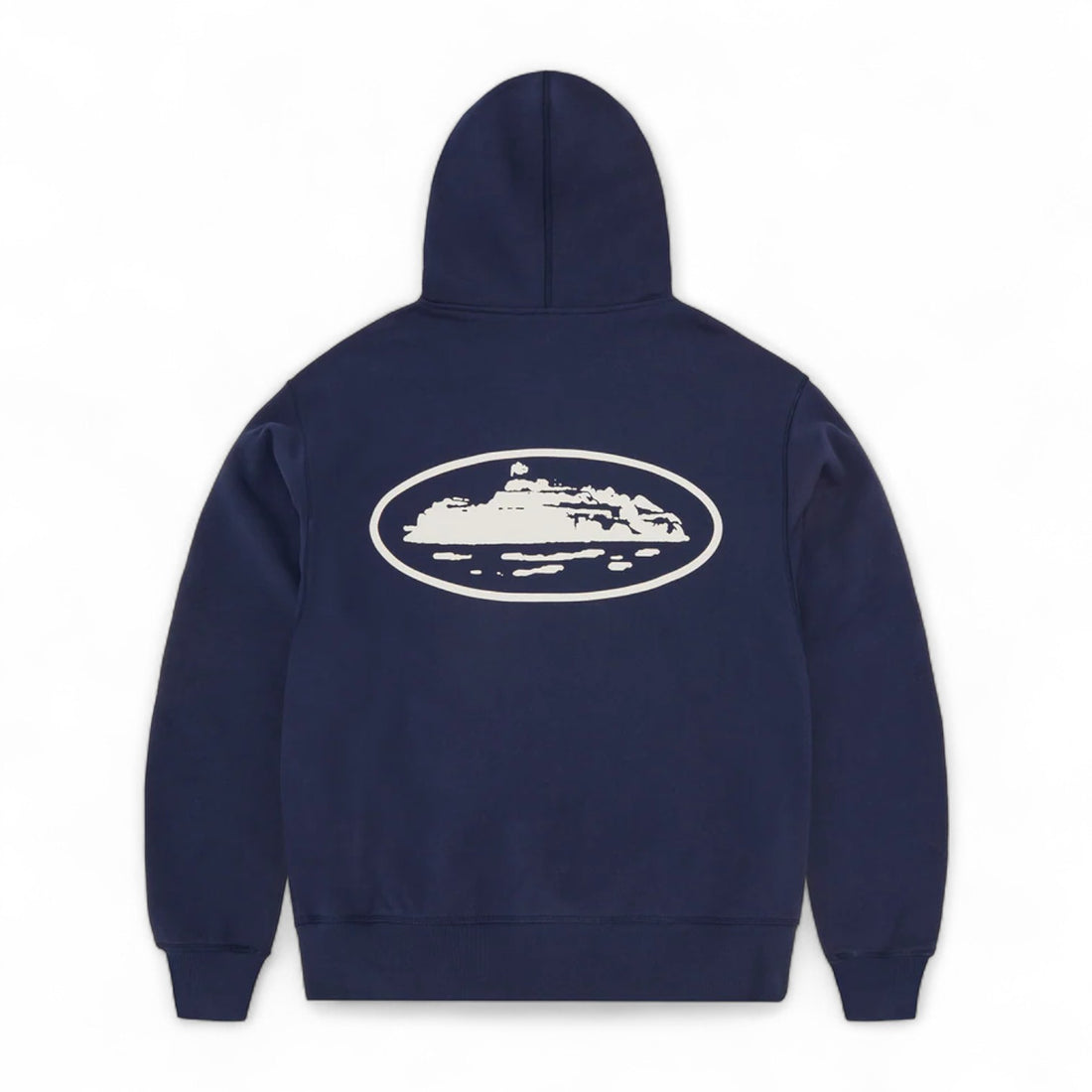 Corteiz Island Puff Print Zip Hoodie - Navy