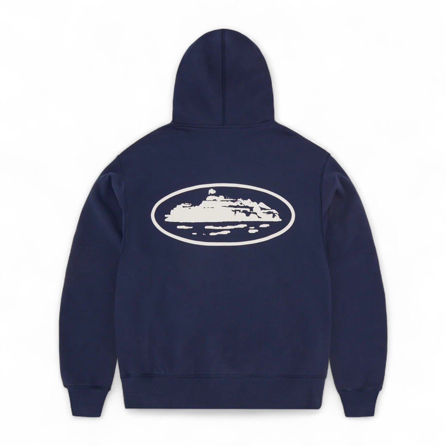 Corteiz Island Puff Print Zip Hoodie - Navy