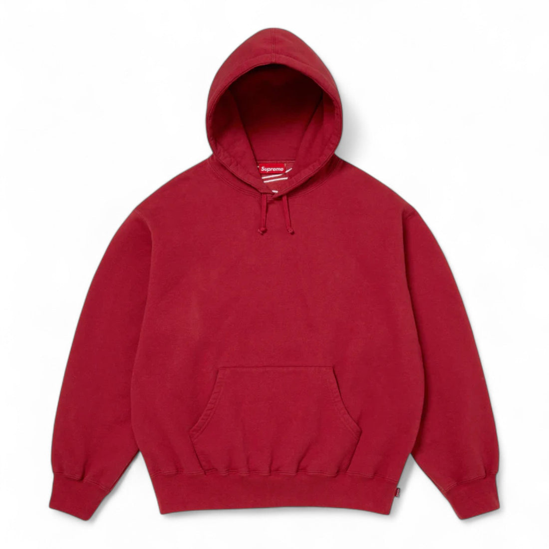 Supreme Satin Applique Hooded Sweatshirt - Dark Red