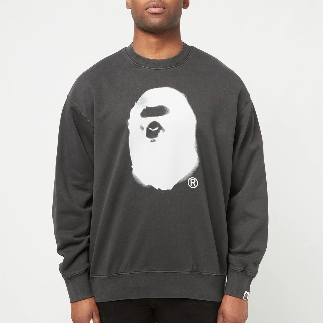 A Bathing Ape Spray Ape Head Garmint Dyed Crewneck