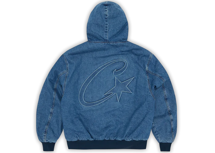 Corteiz Embossed C-Star Denim Work Jacket Blue