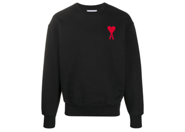 Ami Paris Sweatshirt with Chain Stitch Ami de Coeur Embroidery