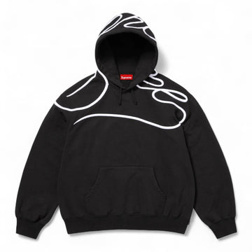 Supreme Shoulder Script Hooded Sweatshirt - Black