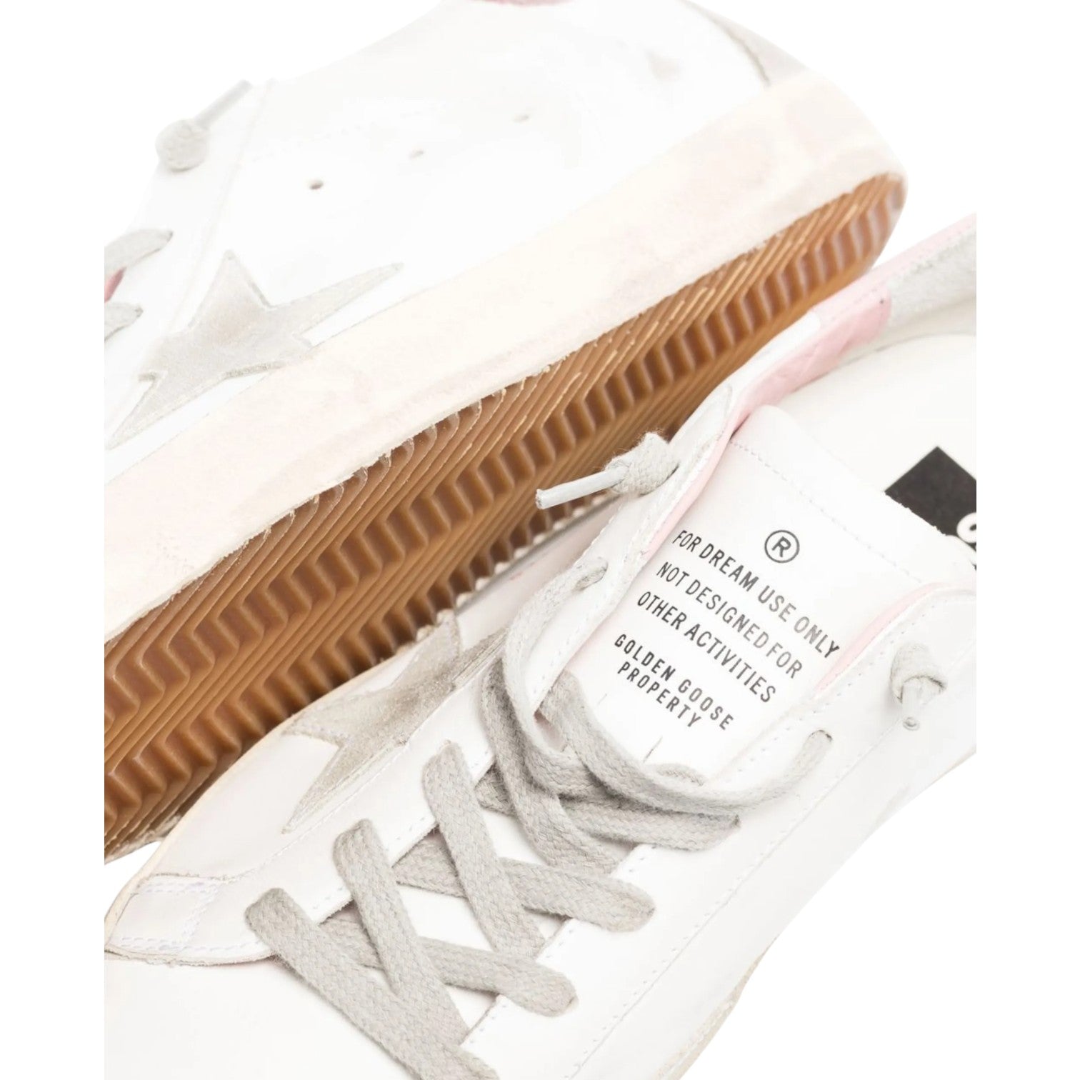 Golden Goose Super-Star Leather Sneakers - White & Pink