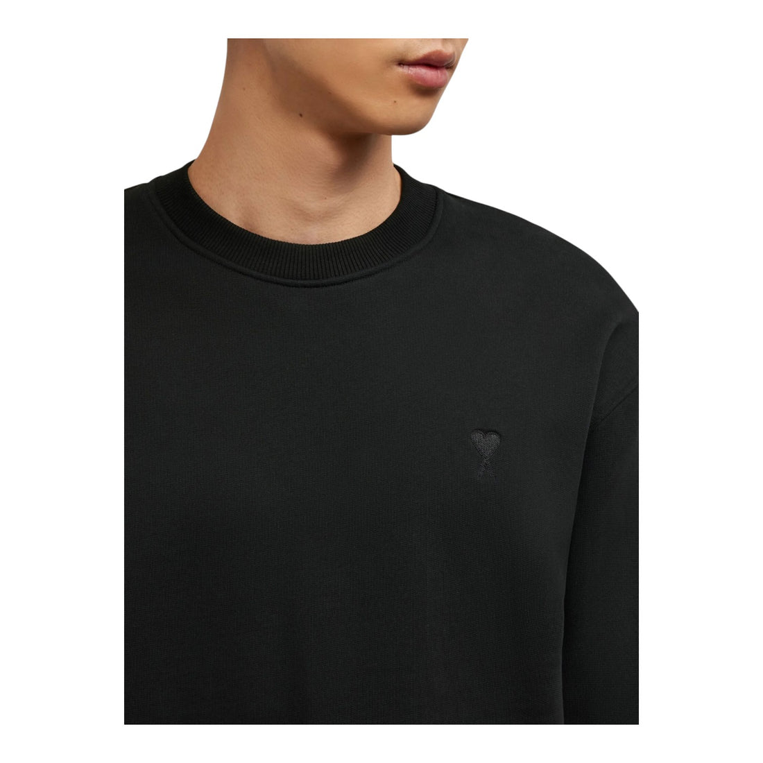 AMI Paris Logo-embroidered Cotton Sweatshirt