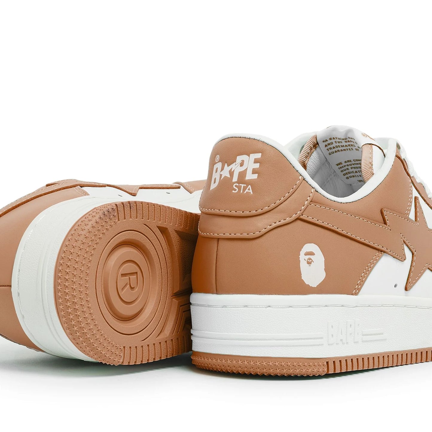 A Bathing Ape Bape Sta White Beige