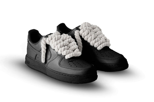 Air Force 1 Black Custom Rope Laces (GS Sizes)