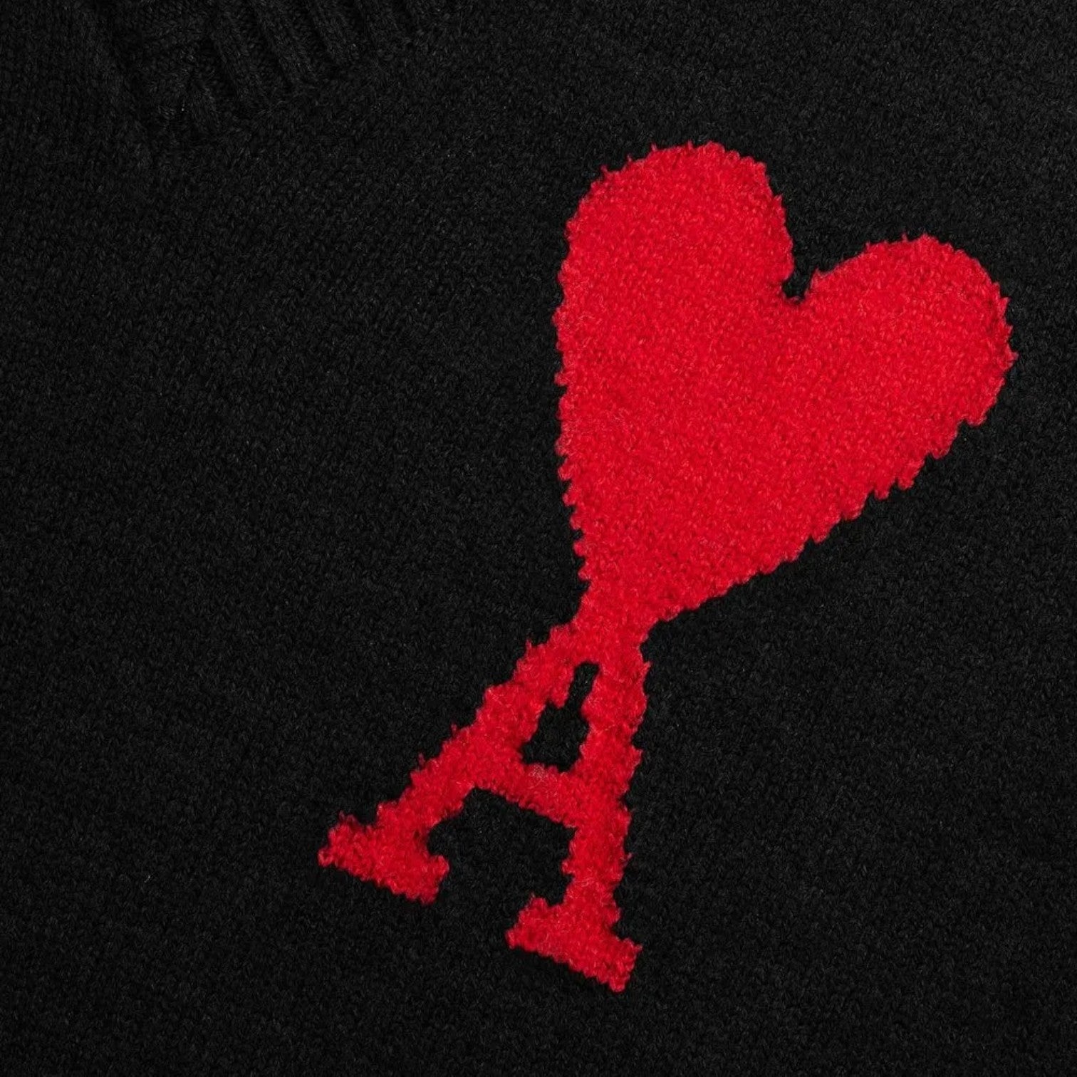 AMI Paris Ami de Coeur knitted Vest - Black