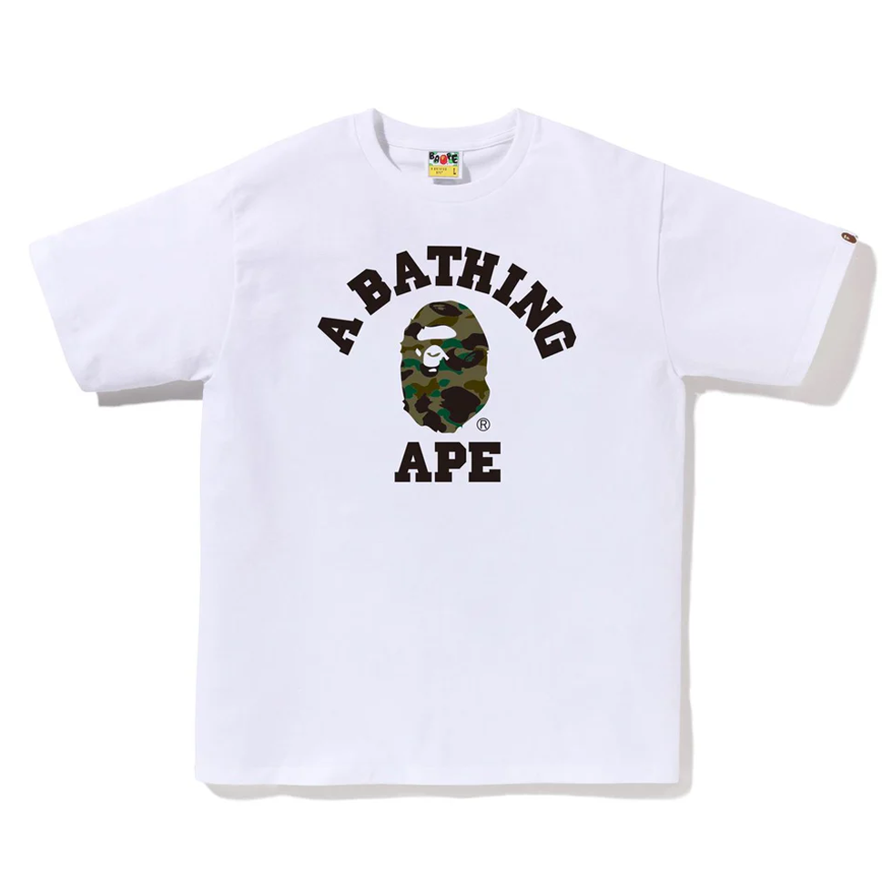 Bape 1st Camo College Tee - White