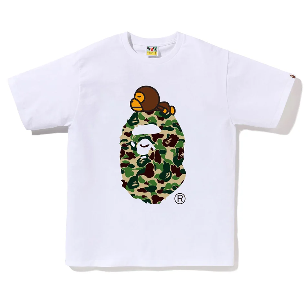 Bape ABC Camo Milo On Big Ape Tee - White