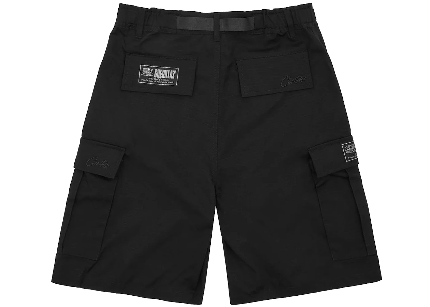 Corteiz Alcatraz Cargo Shorts Triple Black