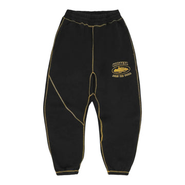Corteiz Alcatraz Contrast Sweatpant - Black Honey Yellow