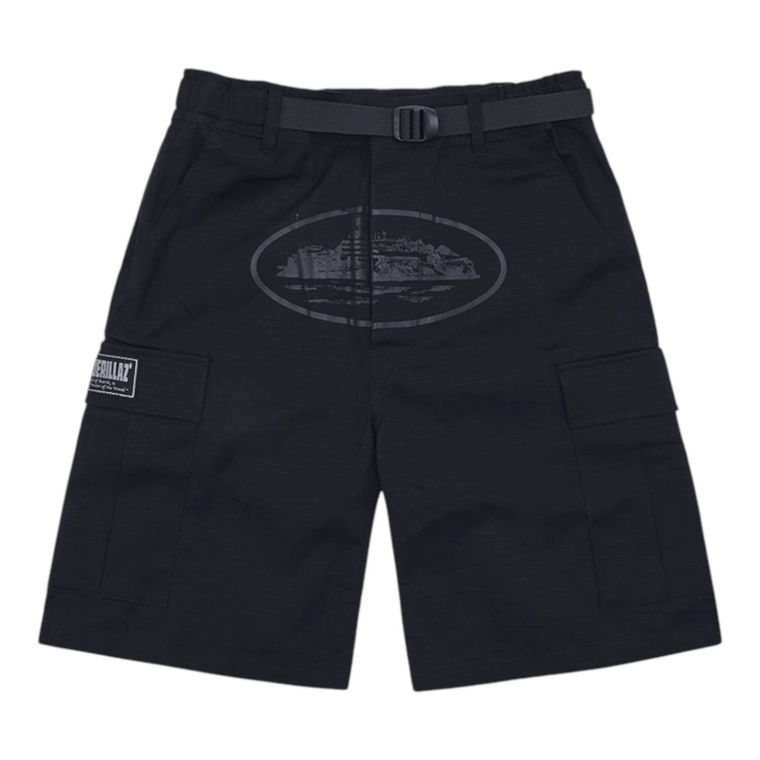 Corteiz Alcatraz Cargo Shorts - Triple Black