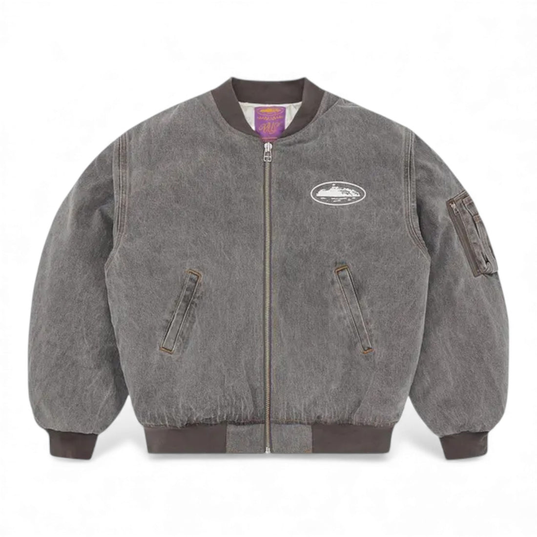 Corteiz Island Bomber Jacket - Light Grey