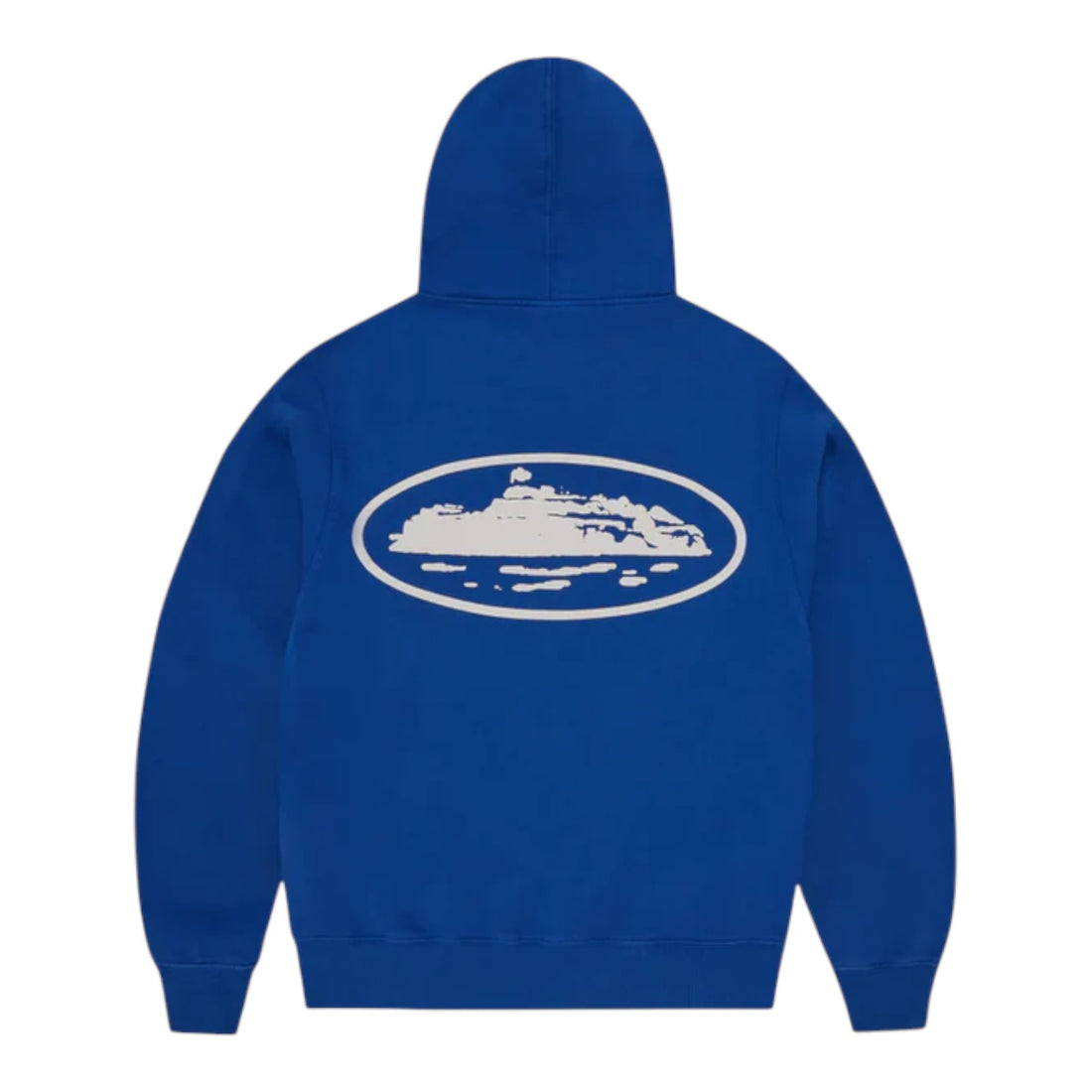 Corteiz Island Puff Print Zip Hoodie - Washed Royale