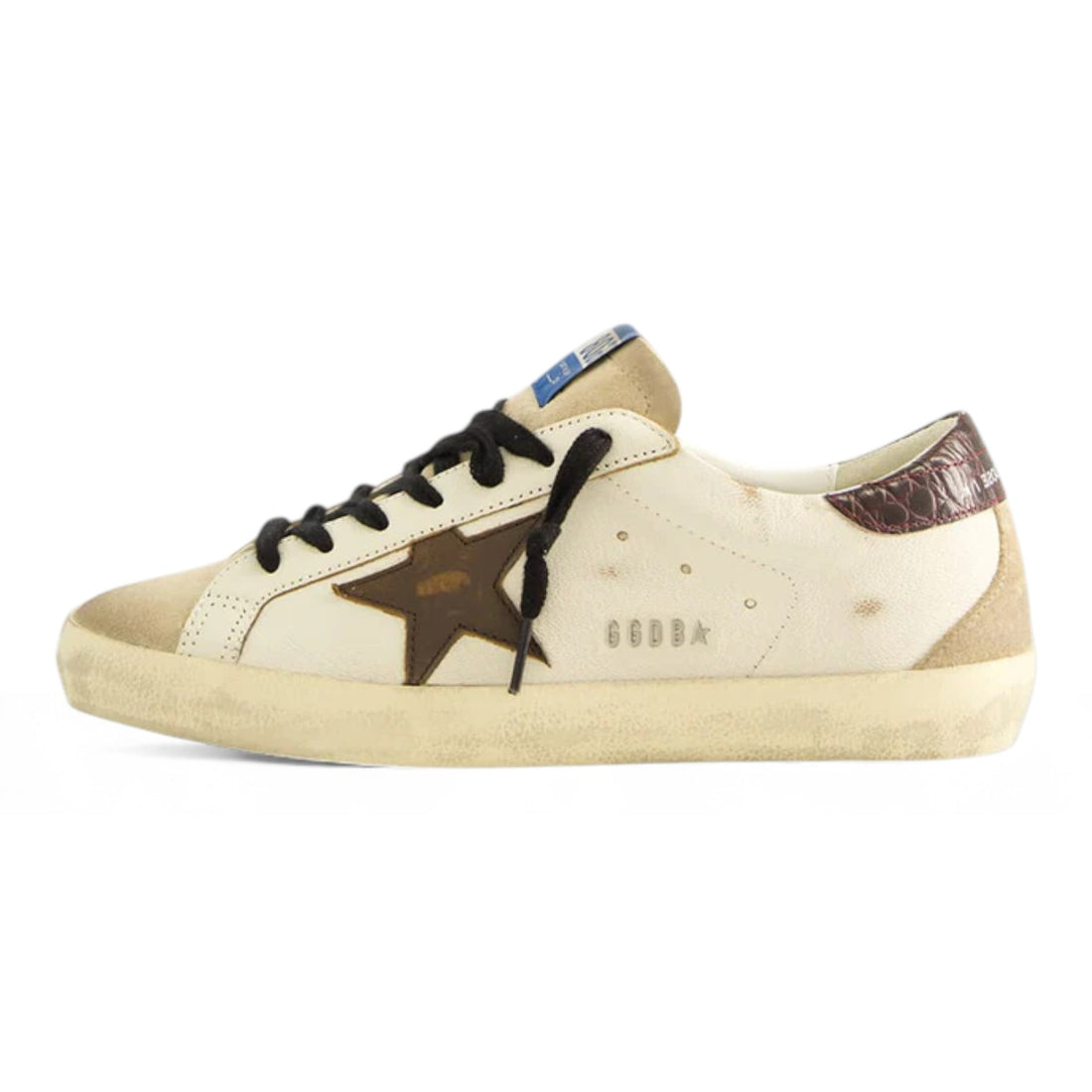 Golden Goose White Beige Brown Superstar Sneakers