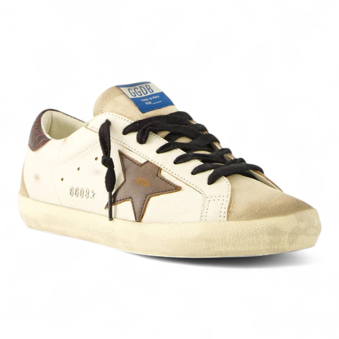 Golden Goose White Beige Brown Superstar Sneakers