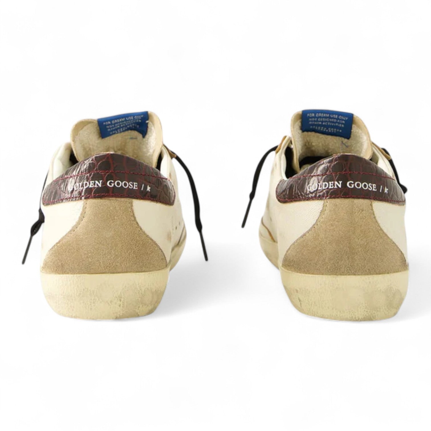 Golden Goose White Beige Brown Superstar Sneakers