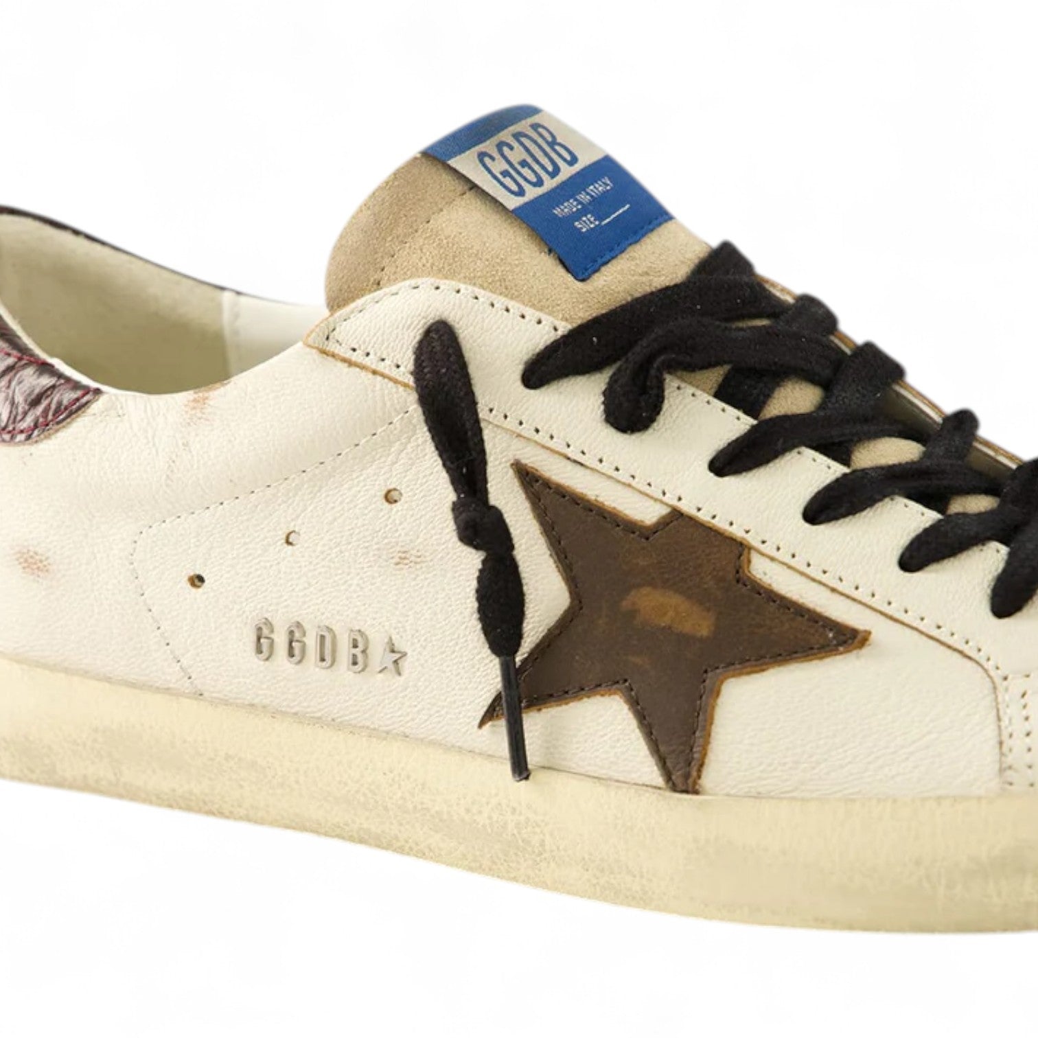 Golden Goose White Beige Brown Superstar Sneakers