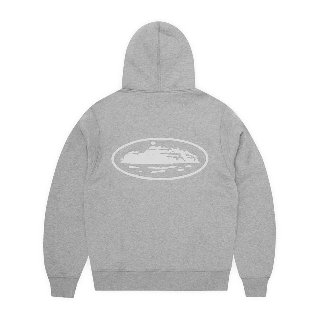 Corteiz Island Puff Print Zip Hoodie - Heather Gray