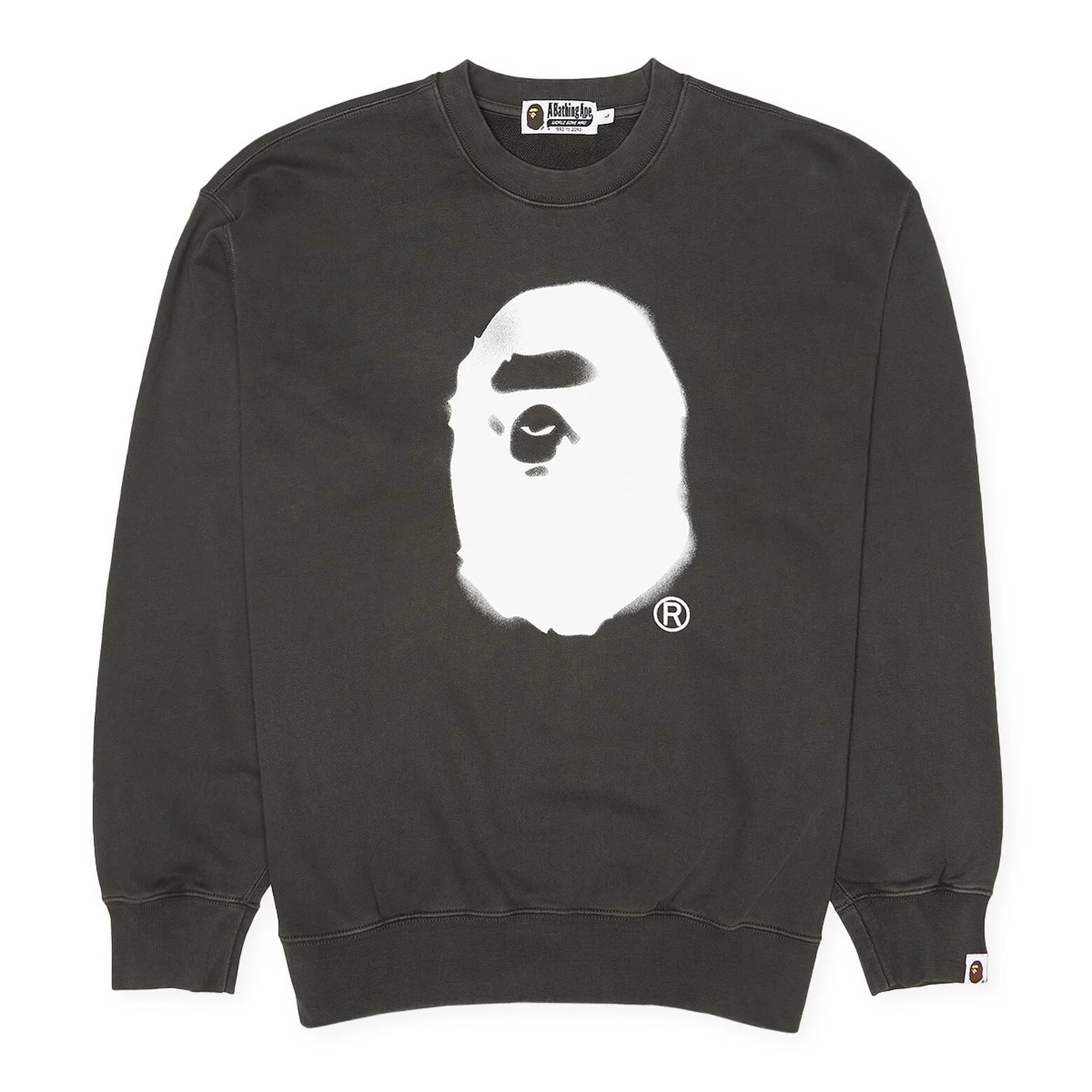 A Bathing Ape Spray Ape Head Garmint Dyed Crewneck