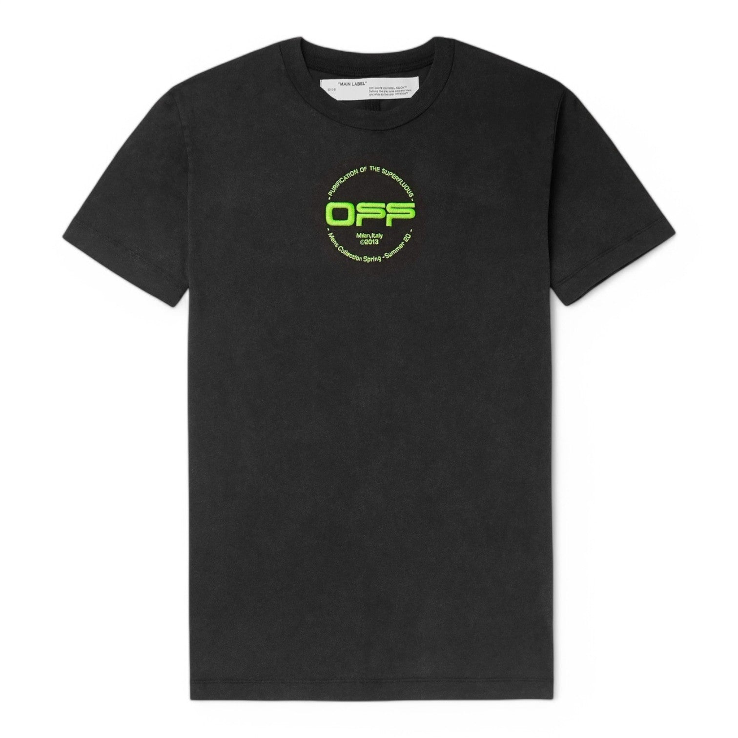 Off-White Oversized Logo Embroidered Cotton T-Shirt 'Black'