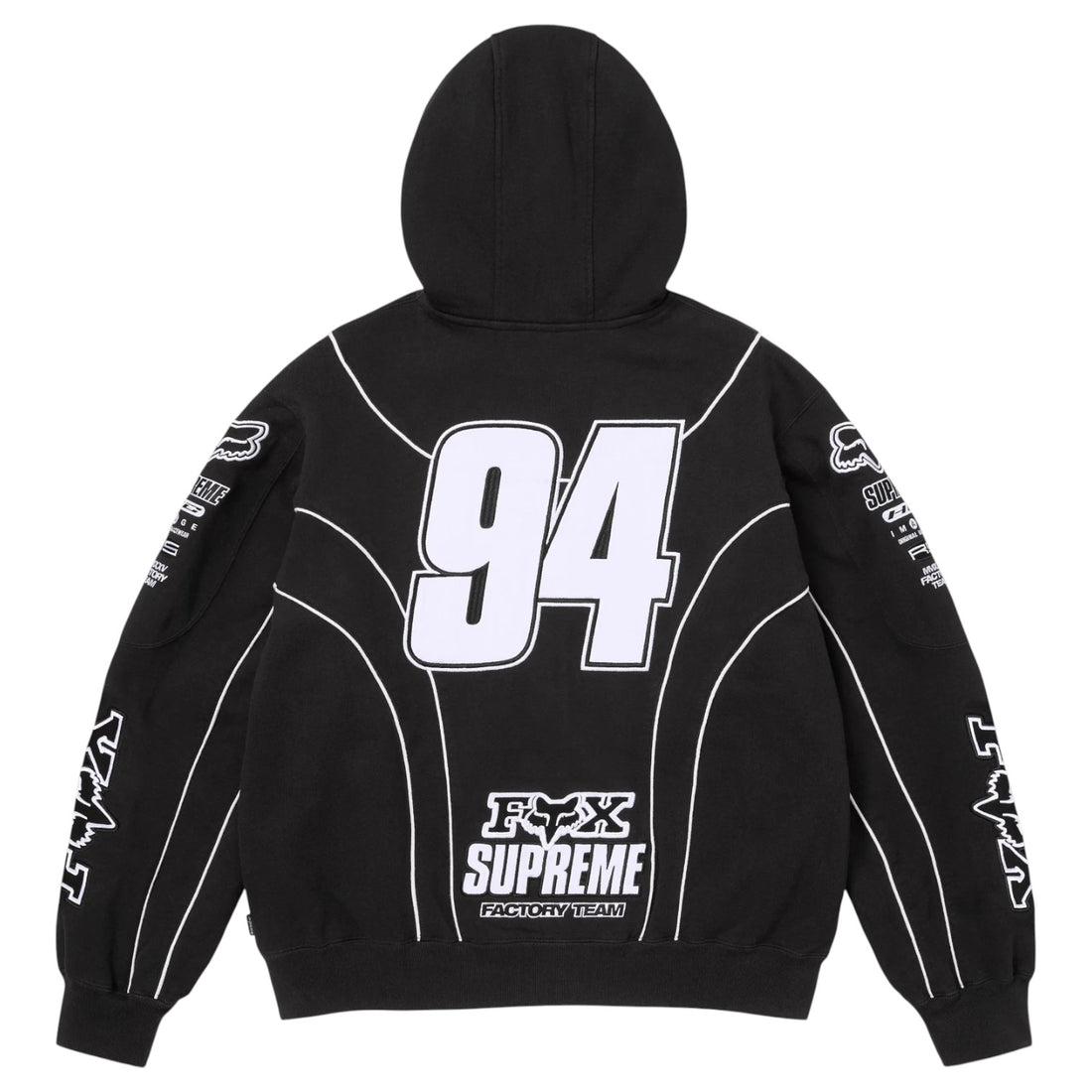 Supreme x Fox Racing Zip Up Hooded Sweatshirt – Black