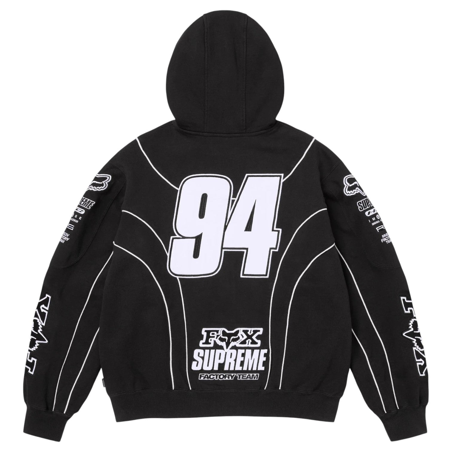 Supreme x Fox Racing Zip Up Hooded Sweatshirt – Black