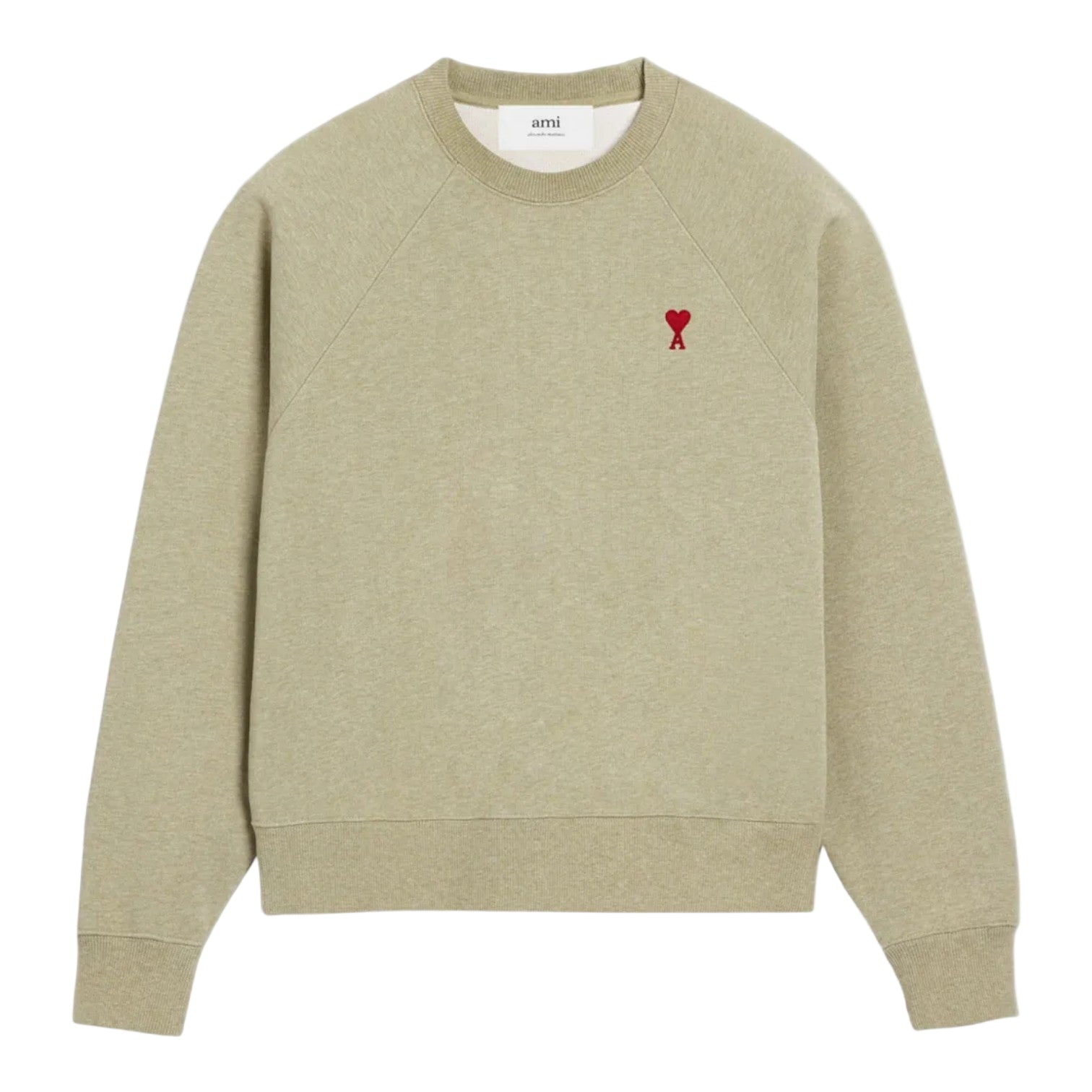AMI Paris Ami de Coeur Embroidered Sweatshirt -Olive Green