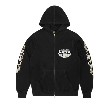 Corteiz Gasolina Double Zip Hoodie Black