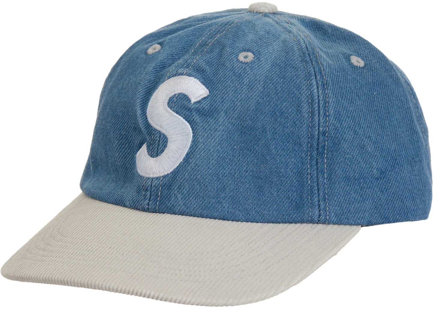 Supreme 2-Tone S Logo 6-Panel Washed Denim