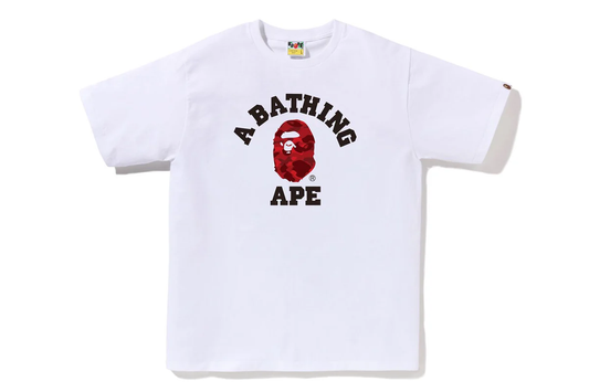 BAPE Color Camo College Tee Red