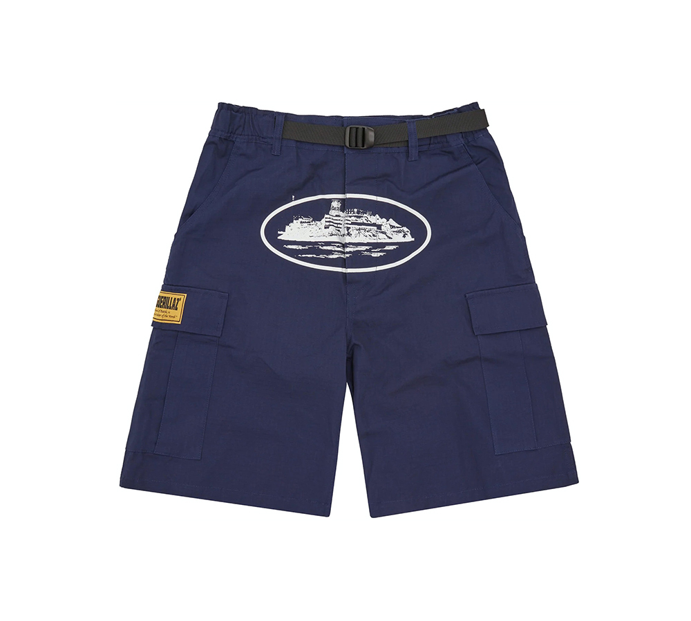 Corteiz Alcatraz Cargo Shorts Navy