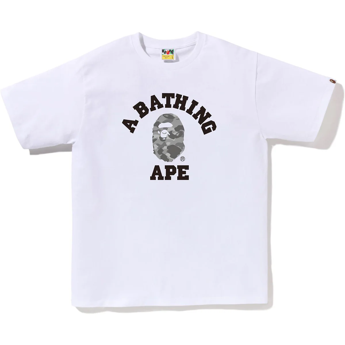 BAPE Grid Color Camo College Tee White