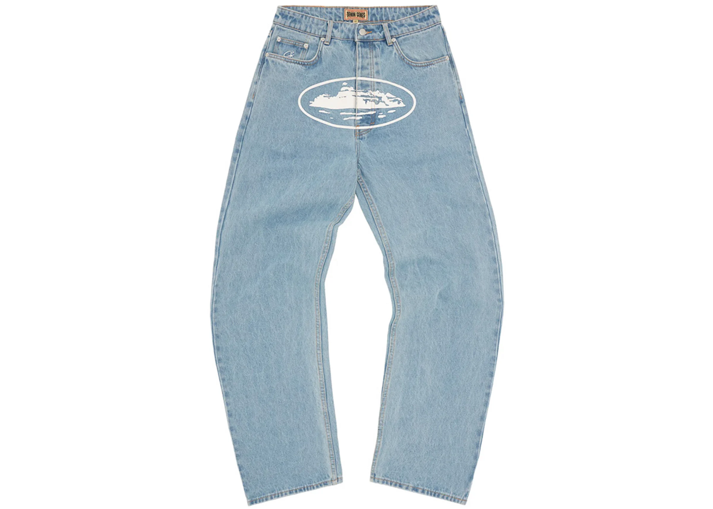 Corteiz Alcatraz Baggy Jeans Washed Blue