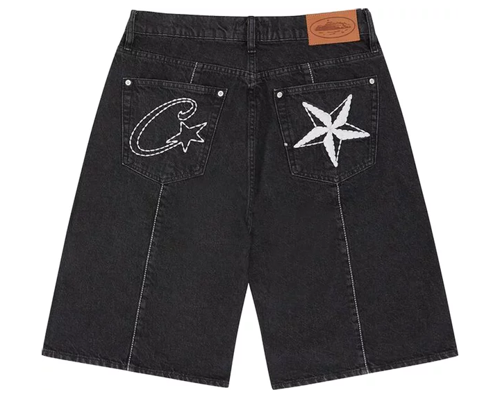 Corteiz C-Star Denim Jorts Black