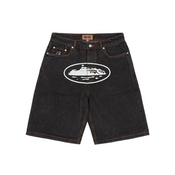 Corteiz Alcatraz Denim Shorts Washed Black