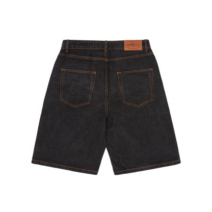 Corteiz Alcatraz Denim Shorts Washed Black