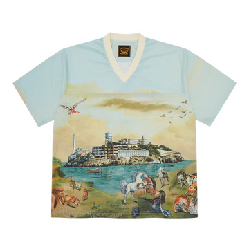 Corteiz Narnia Football Jersey Blue &amp; Cream