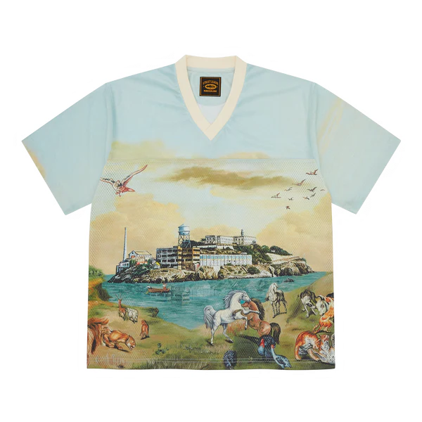 Corteiz Narnia Football Jersey Blue &amp; Cream