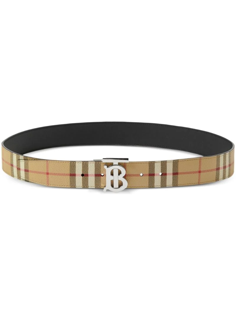 Burberry Beige Vintage Check Reversible Belt